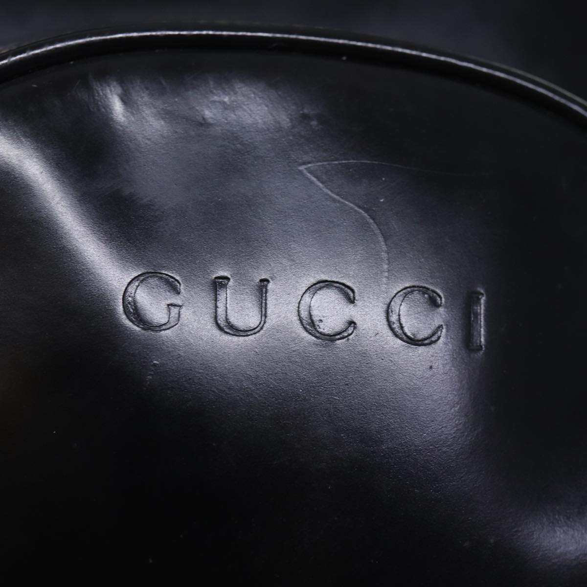 GUCCI Bamboo Body Bag Patent leather Black 73357