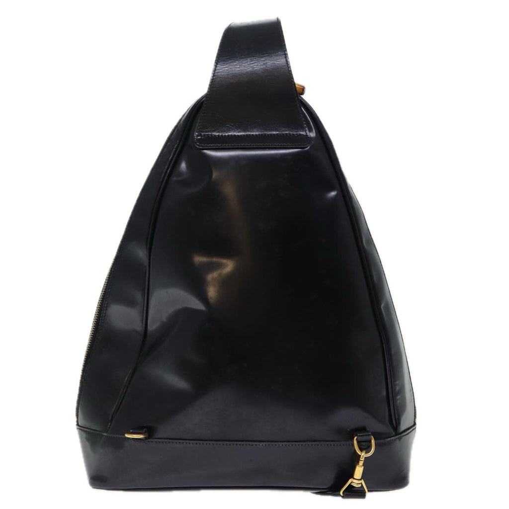 GUCCI Bamboo Body Bag Patent leather Black 73357