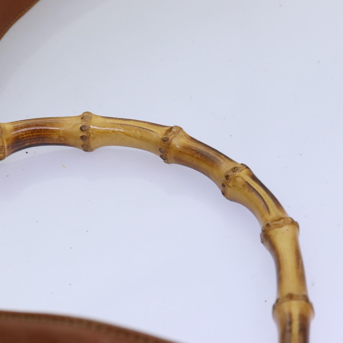 GUCCI Bamboo Shoulder Bag Leather 2way Brown 001 0166 1638 73358