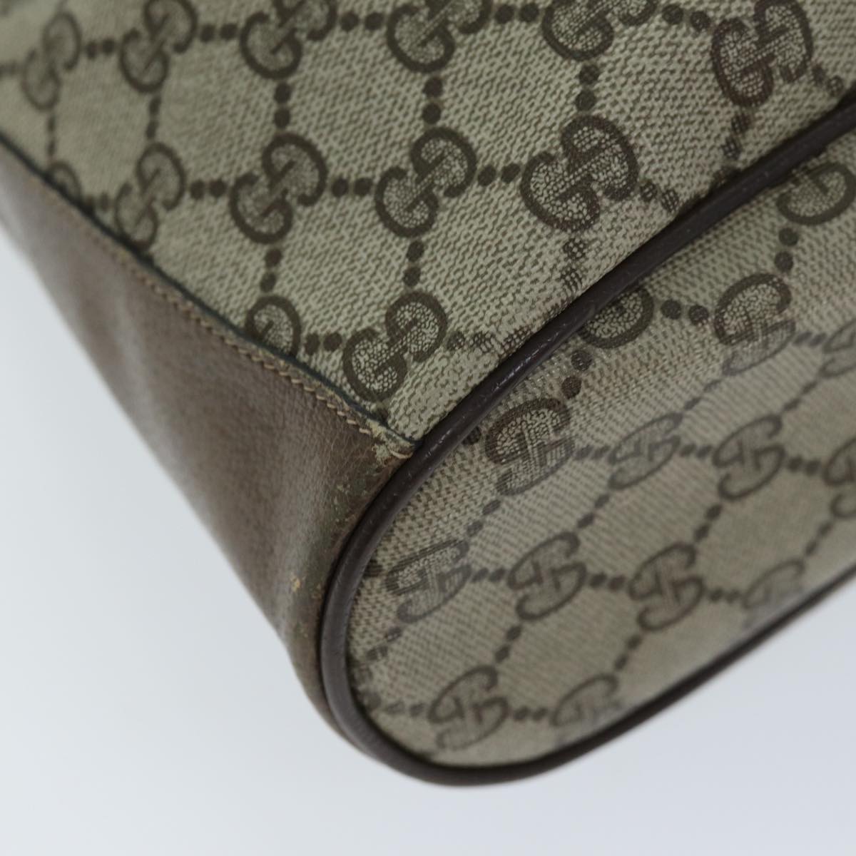 GUCCI GG Supreme Web Sherry Line Shoulder Bag PVC Beige 14 02 034 73361