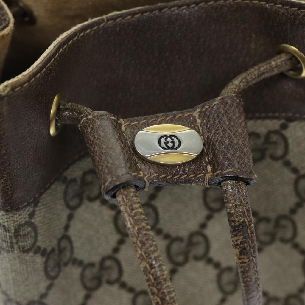GUCCI GG Supreme Web Sherry Line Shoulder Bag PVC Beige 14 02 034 73361