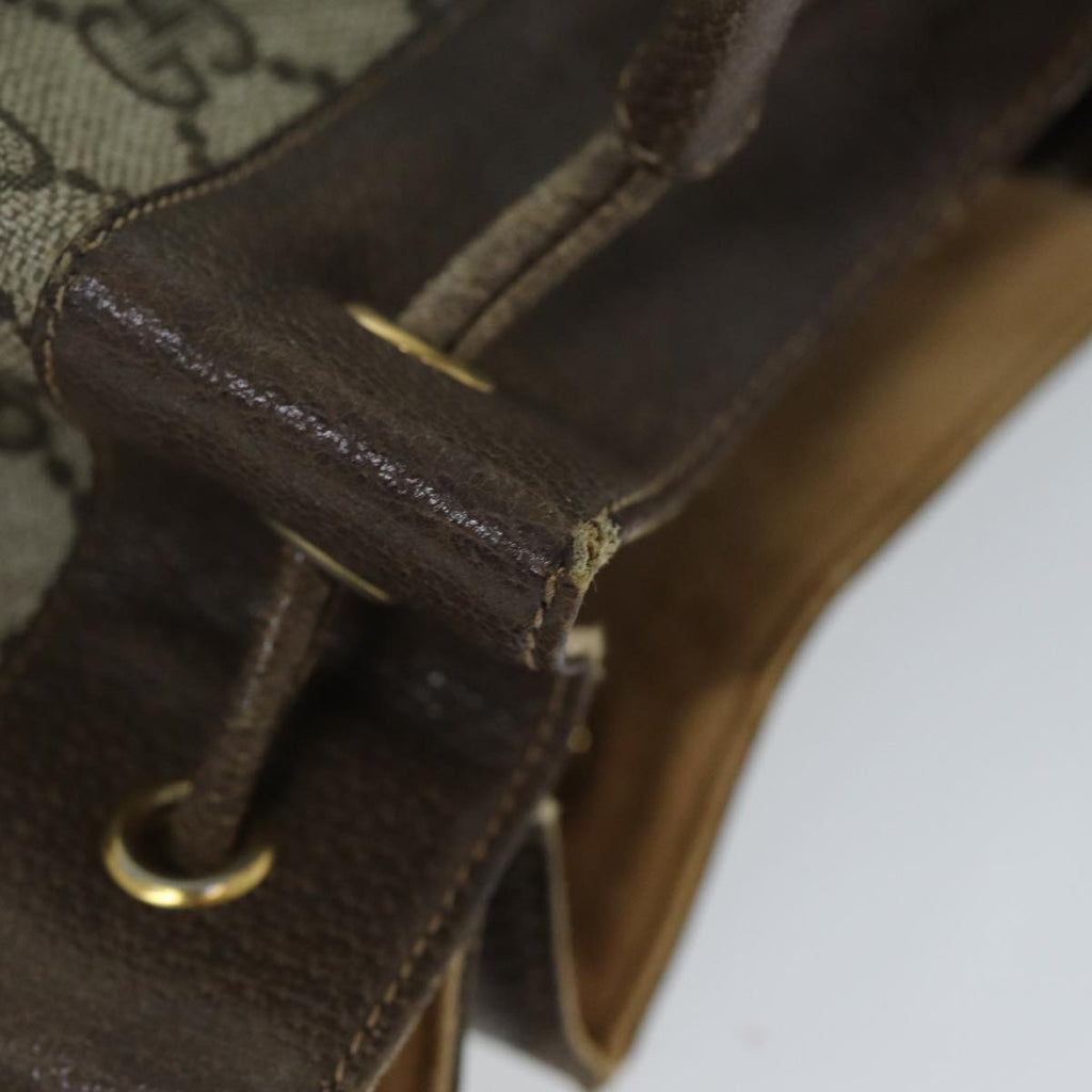 GUCCI GG Supreme Web Sherry Line Shoulder Bag PVC Beige 14 02 034 73361