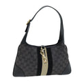 GUCCI GG Canvas Sherry Line Jackie Shoulder Bag Black White 001 4057 73366