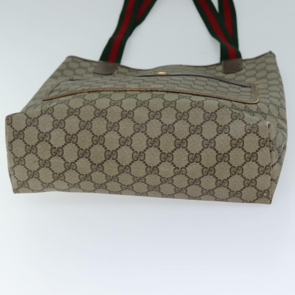 GUCCI GG Supreme Web Sherry Line Tote Bag Beige Red Green 39 02 003 73367