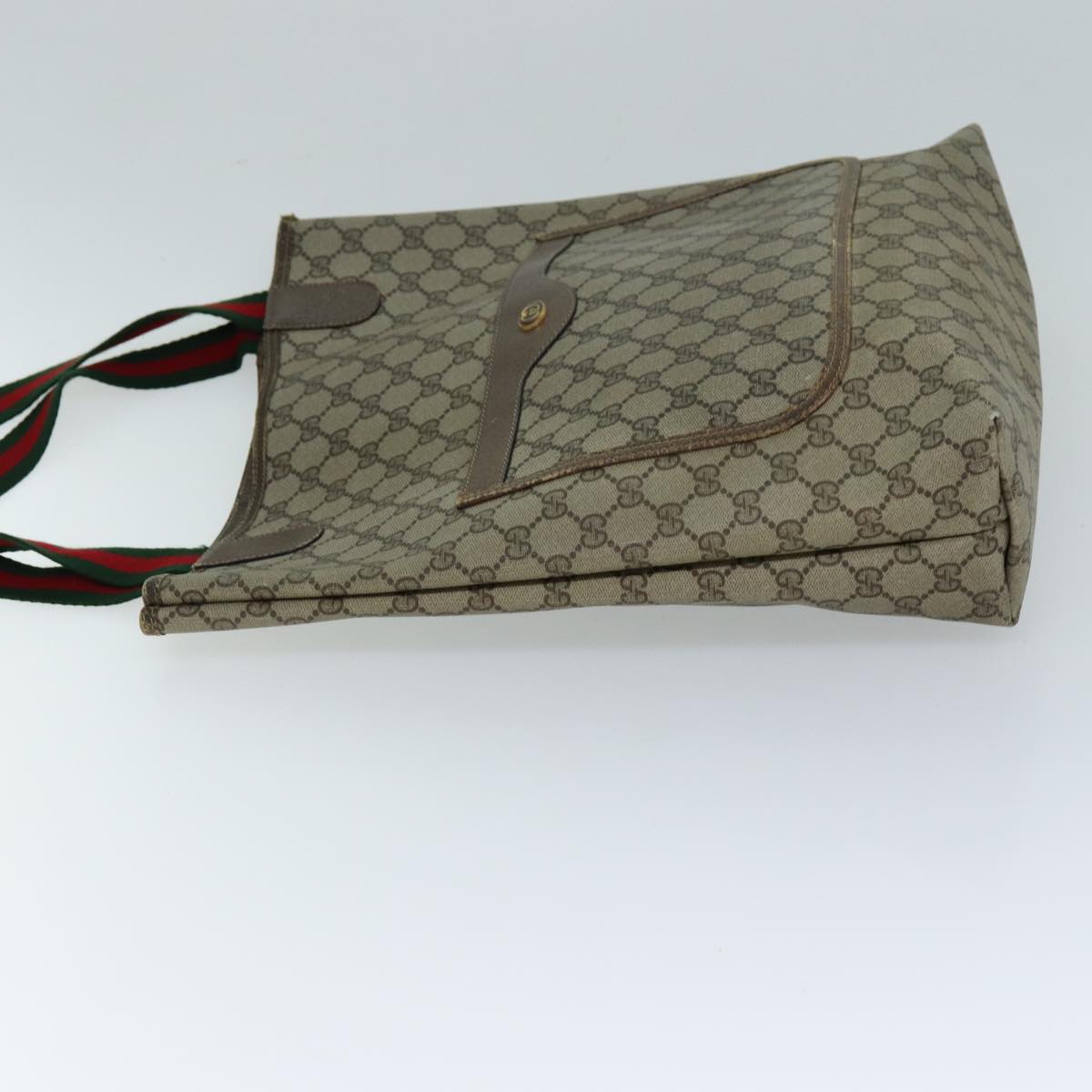 GUCCI GG Supreme Web Sherry Line Tote Bag Beige Red Green 39 02 003 73367