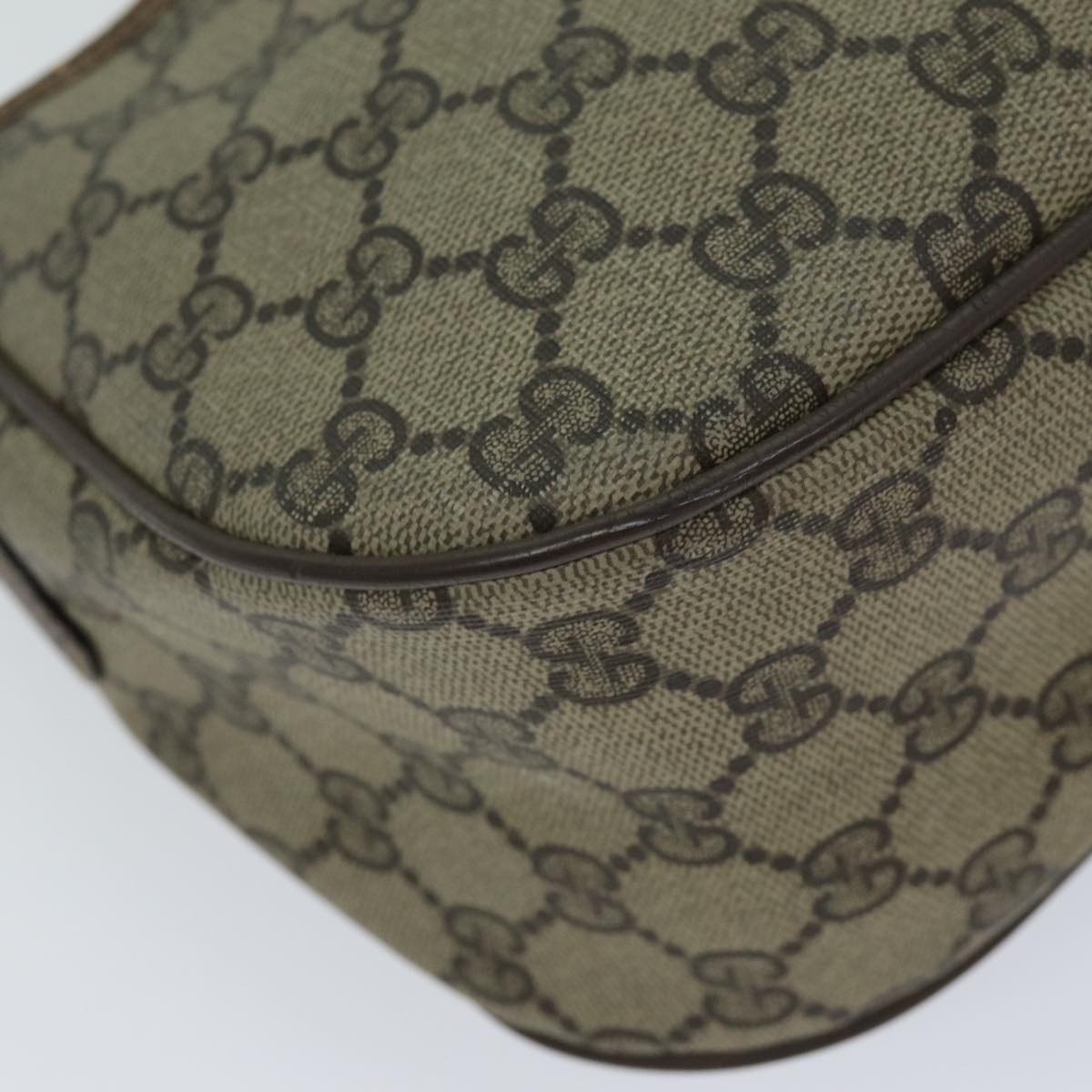 GUCCI GG Supreme Web Sherry Line Shoulder Bag PVC Beige 89 02 077 73369