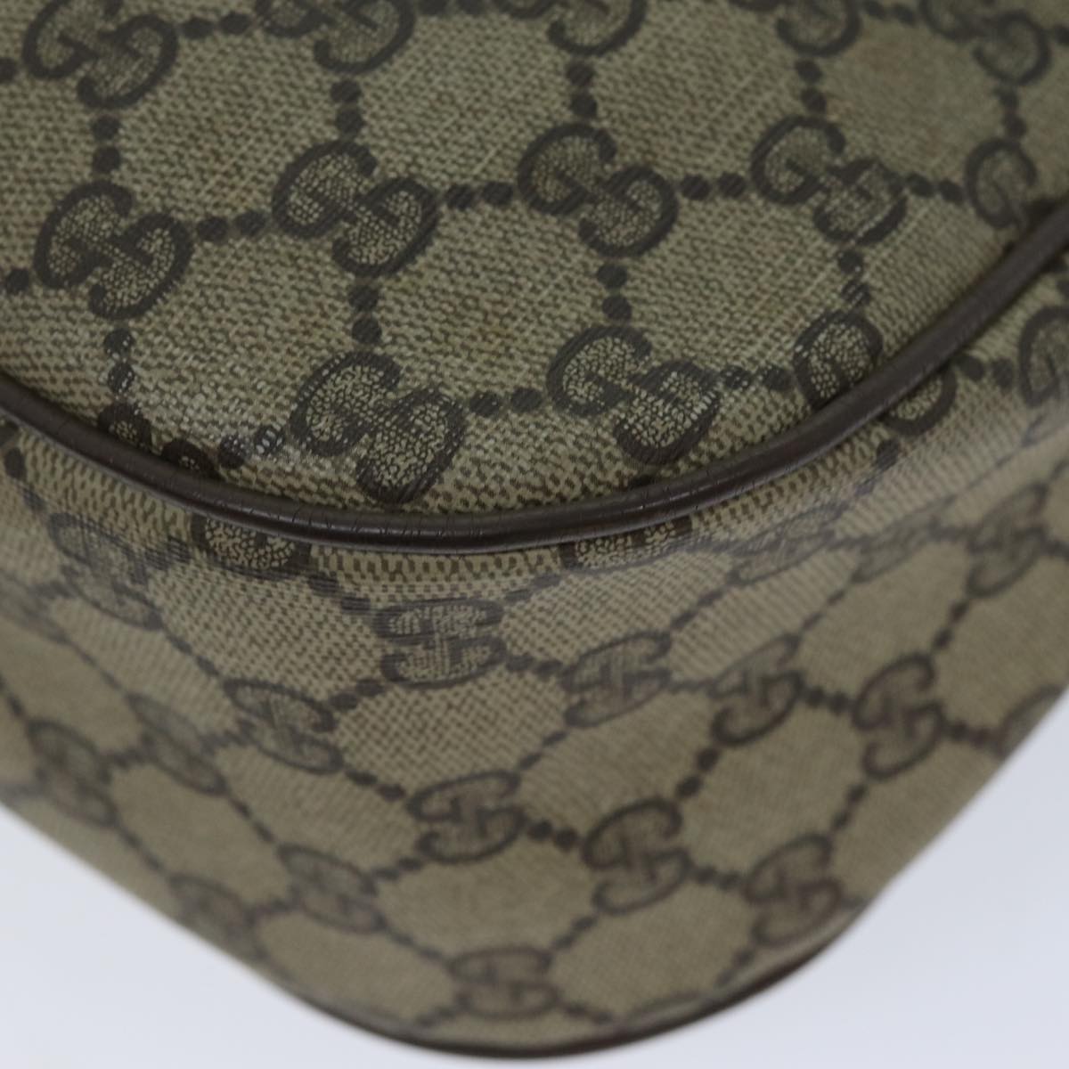 GUCCI GG Supreme Web Sherry Line Shoulder Bag PVC Beige 89 02 077 73369