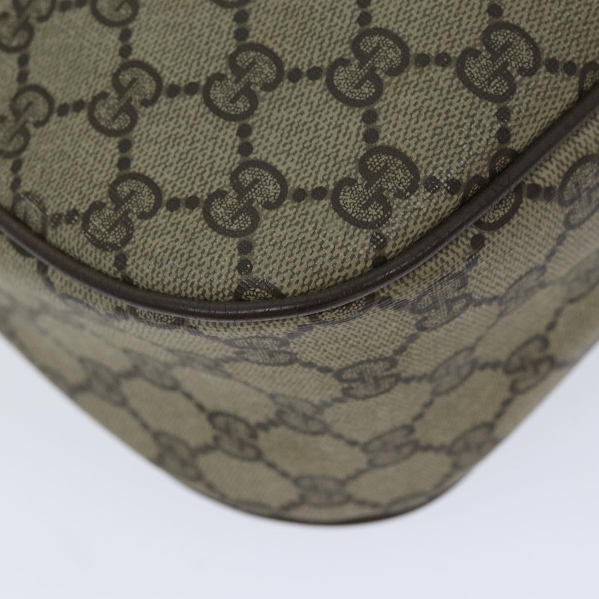 GUCCI GG Supreme Web Sherry Line Shoulder Bag PVC Beige 89 02 077 73369