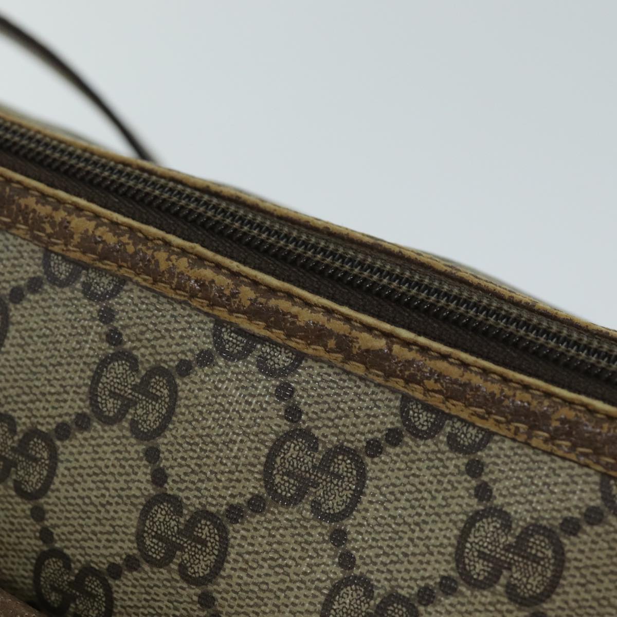 GUCCI GG Supreme Web Sherry Line Shoulder Bag PVC Beige 89 02 077 73369