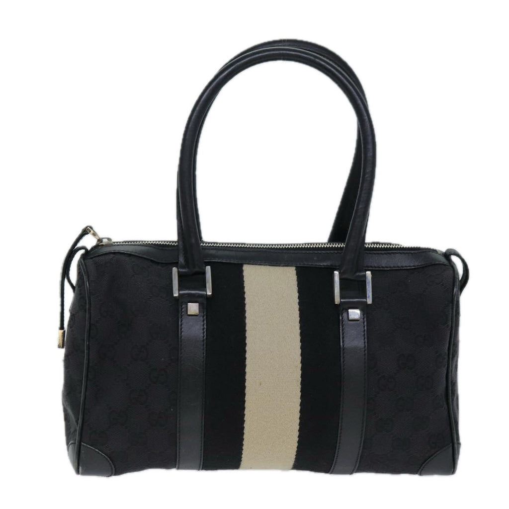 GUCCI GG Canvas Sherry Line Hand Bag White Black 000 0851 73370