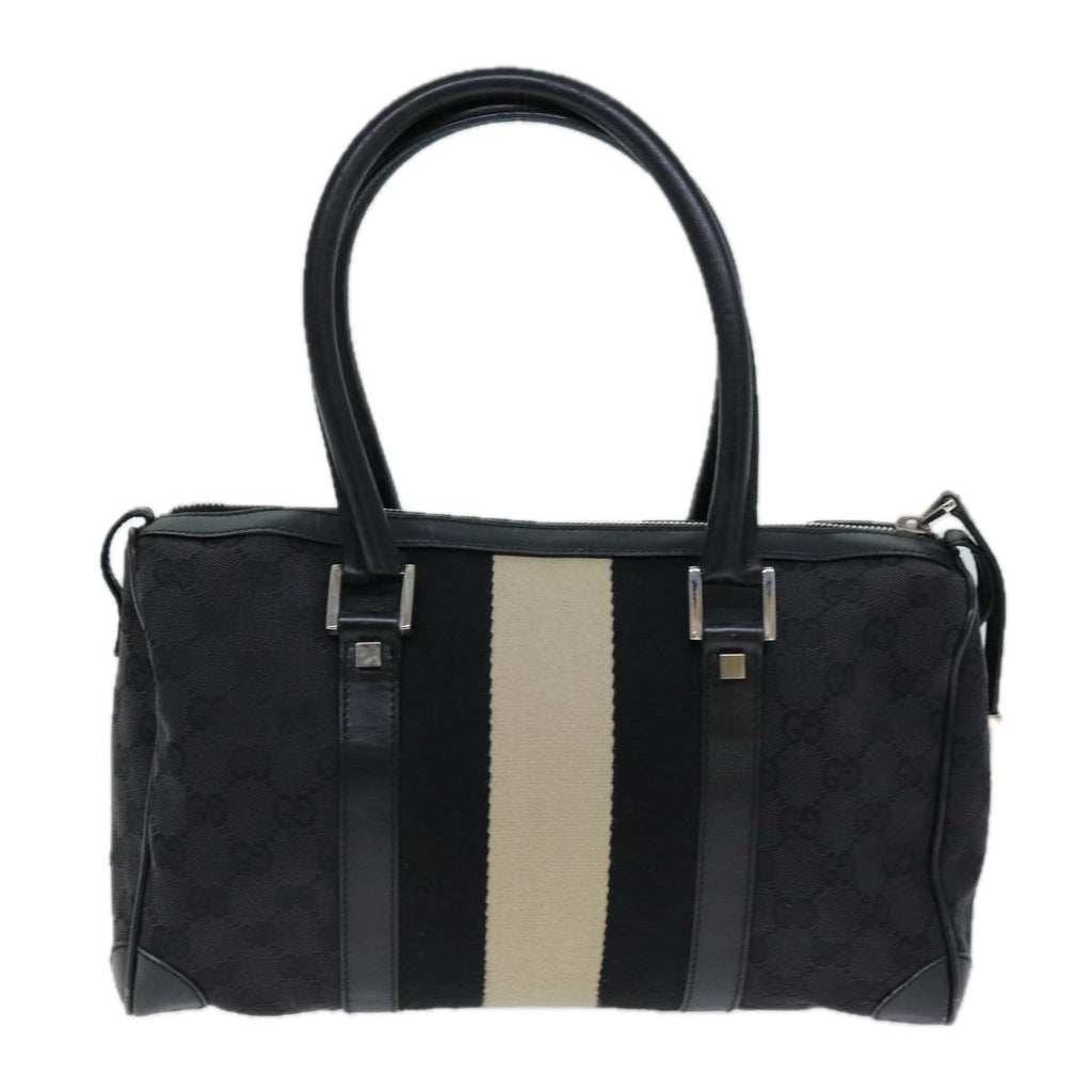GUCCI GG Canvas Sherry Line Hand Bag White Black 000 0851 73370