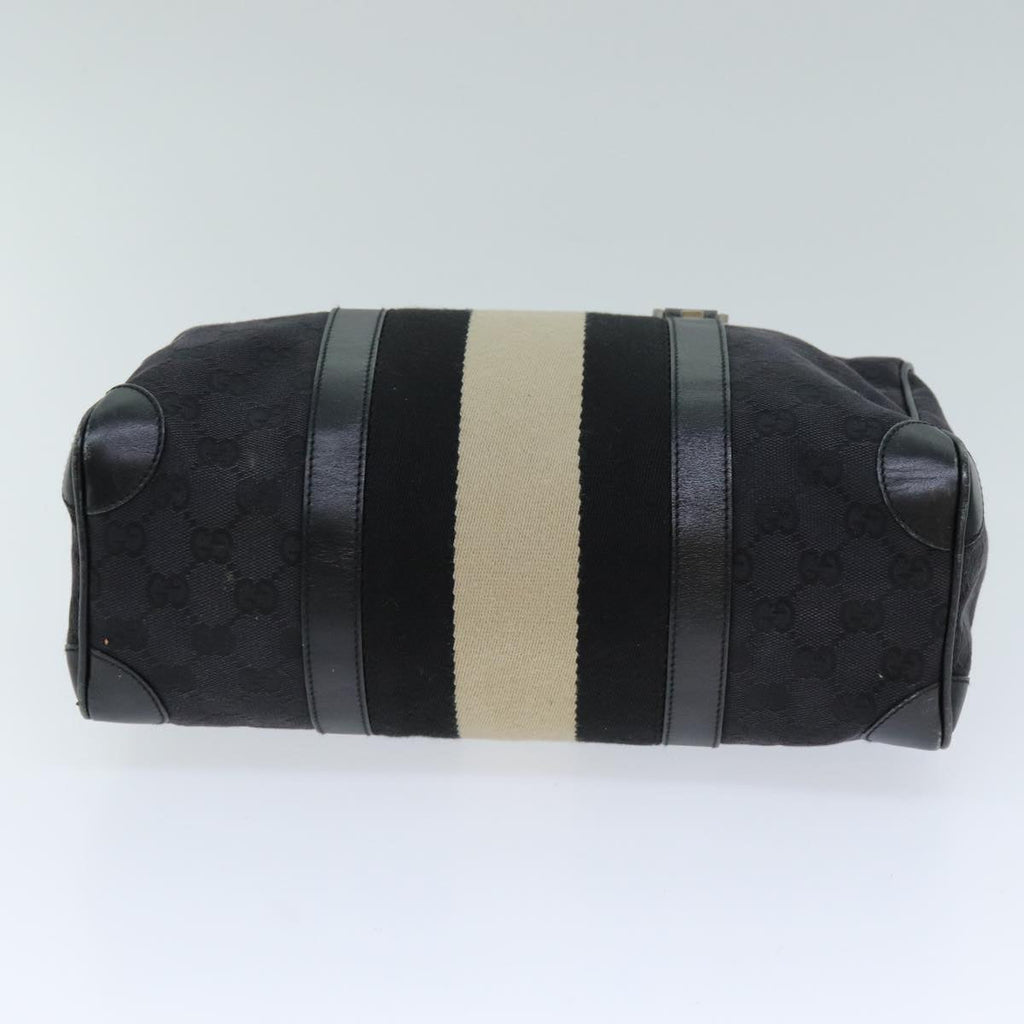 GUCCI GG Canvas Sherry Line Hand Bag White Black 000 0851 73370