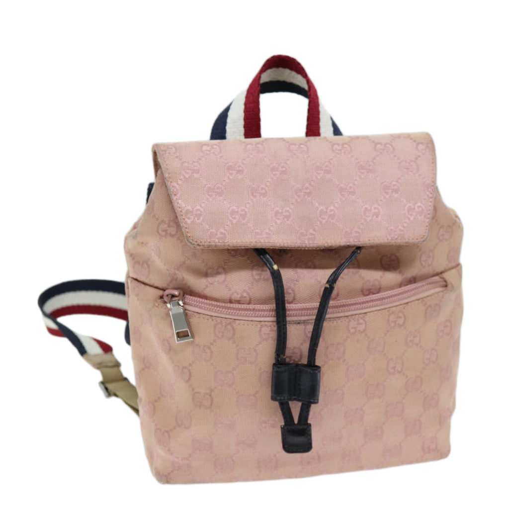 GUCCI GG Canvas Sherry Line Backpack Pink Red Navy 003 0242 73372