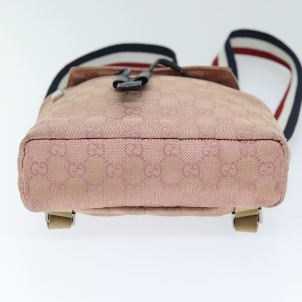 GUCCI GG Canvas Sherry Line Backpack Pink Red Navy 003 0242 73372