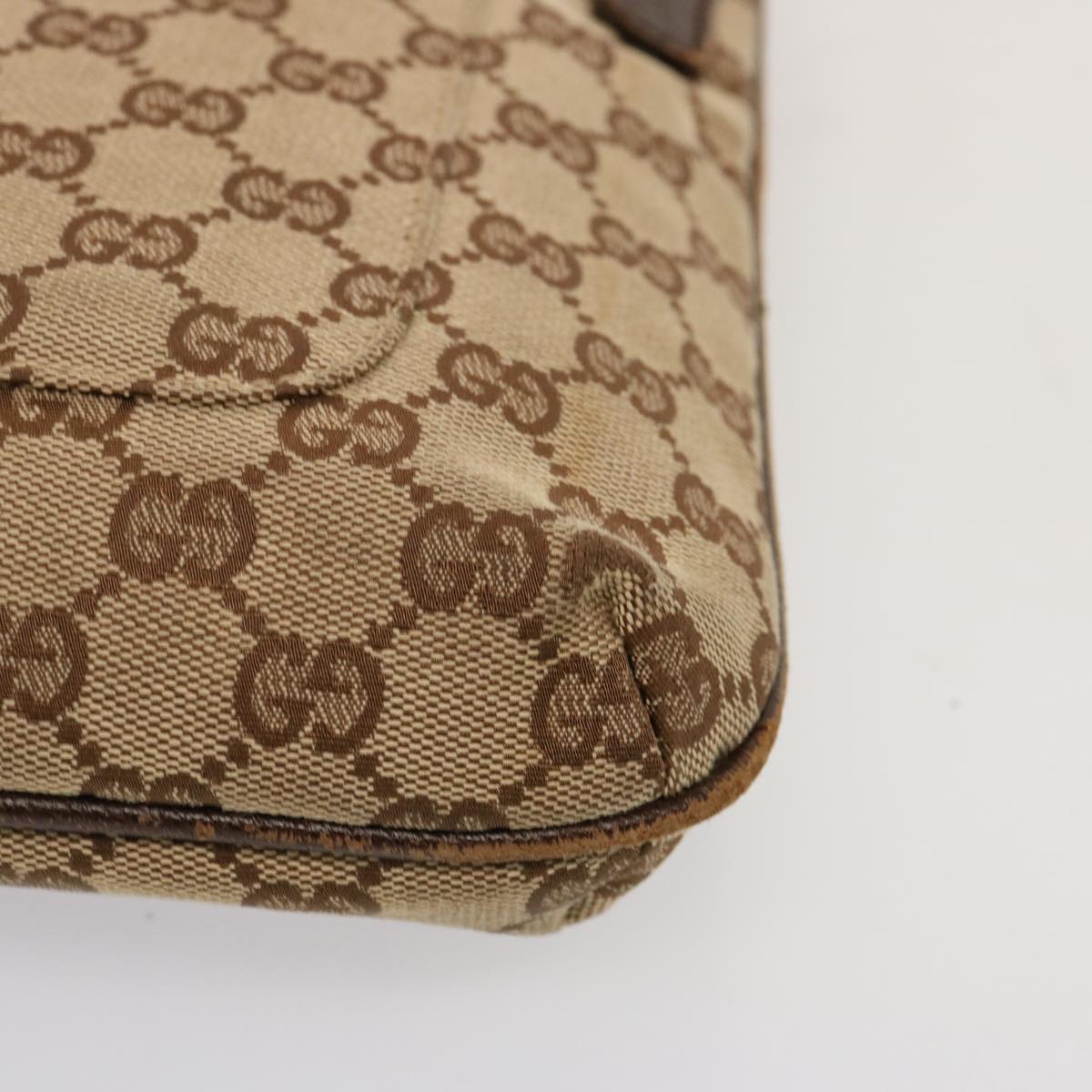 GUCCI GG Canvas Shoulder Bag Beige 122793 73373