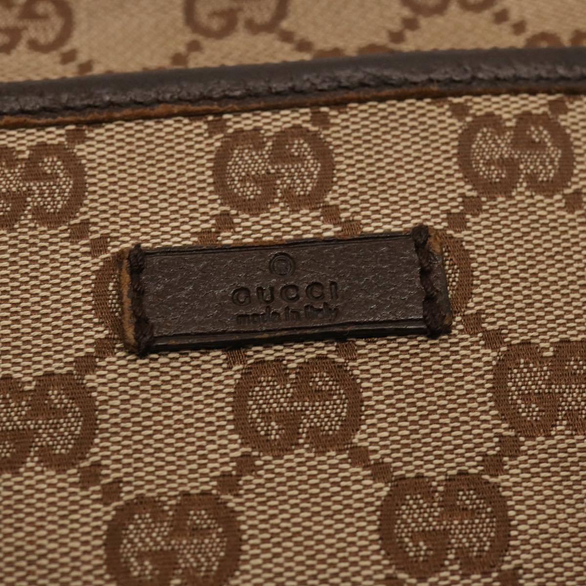 GUCCI GG Canvas Shoulder Bag Beige 122793 73373