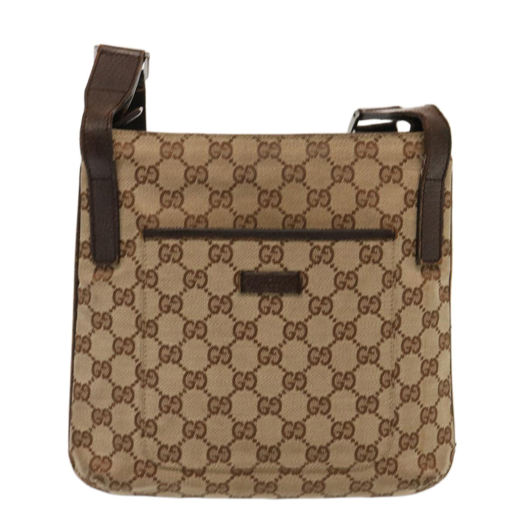 GUCCI GG Canvas Shoulder Bag Beige 122793 73373