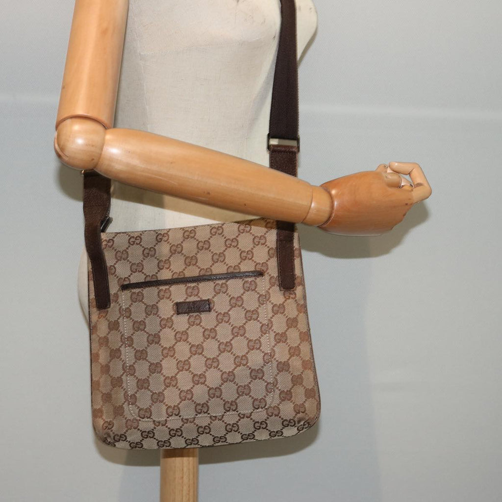 GUCCI GG Canvas Shoulder Bag Beige 122793 73373