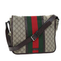 GUCCI GG Supreme Web Sherry Line Shoulder Bag PVC Beige Red 145844 73376