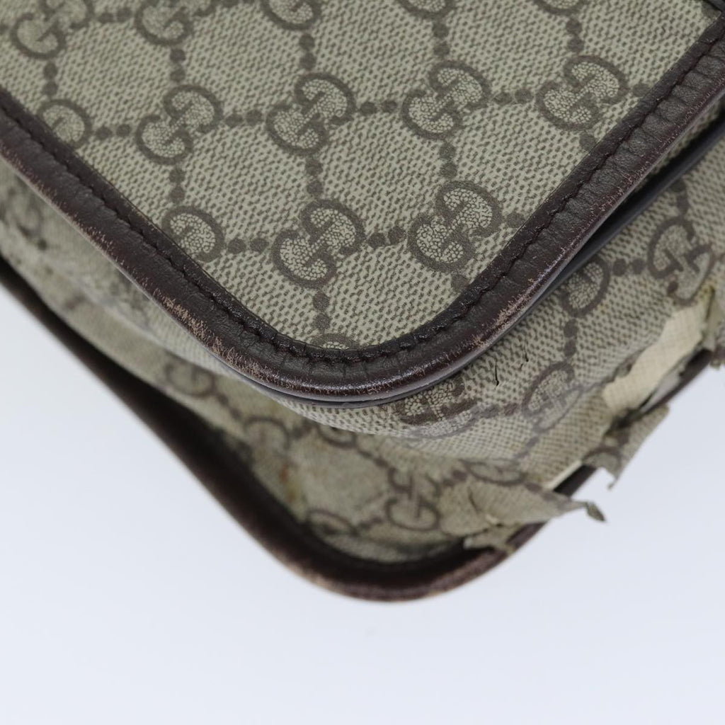 GUCCI GG Supreme Web Sherry Line Shoulder Bag PVC Beige Red 145844 73376
