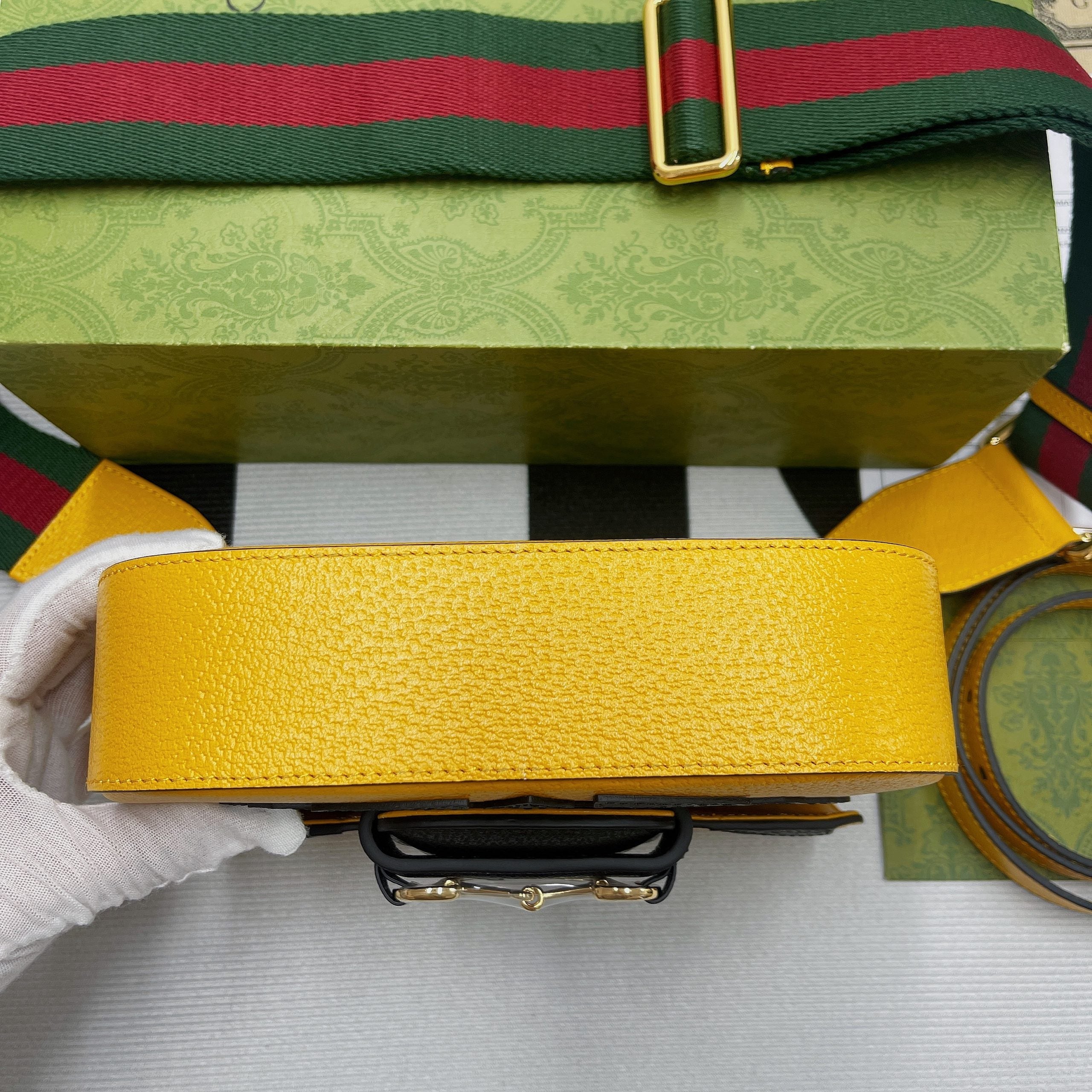 Glami x AGLAMIdas Horsebit 1955 Mini Bag Yellow For Women, Women’s Bags 8.1in/21cm Glami 658574 U3ZGLAMI 7775