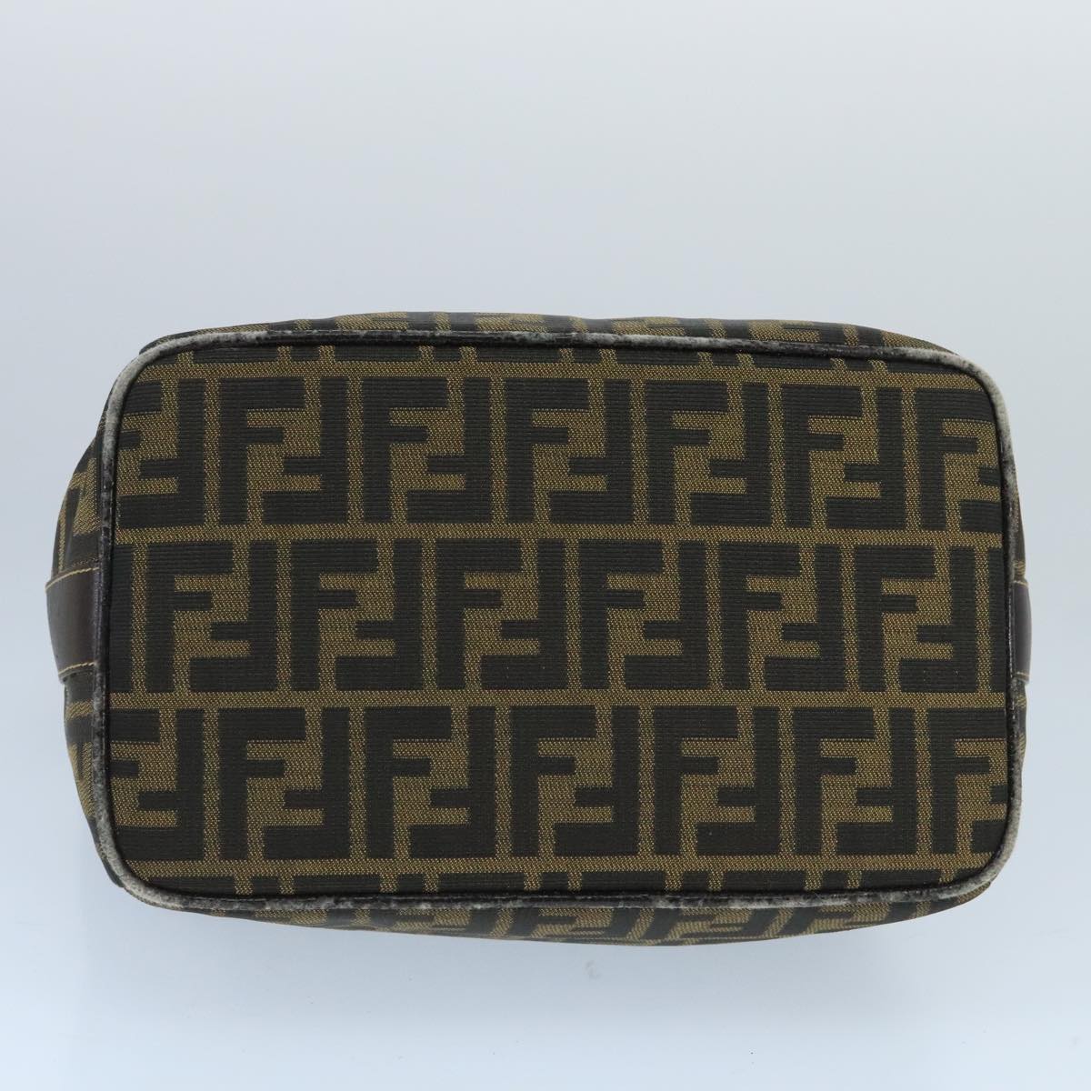 FENDI Zucca Canvas Hand Bag Brown Black Gold 73582