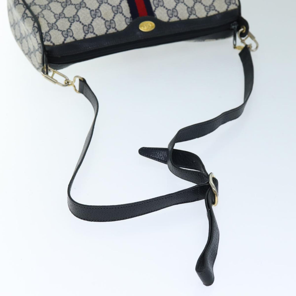 GUCCI GG Supreme Sherry Line Shoulder Bag PVC Navy Red 41 02 017 73591
