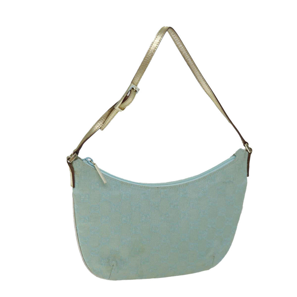 GUCCI GG Canvas Shoulder Bag Light Blue 73592