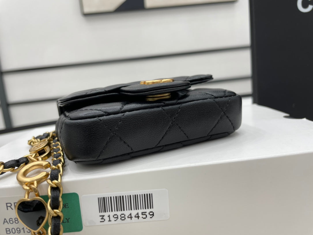 CHLMini Flap Bag Black For Women, Women’s Bags 3.5in/9cm