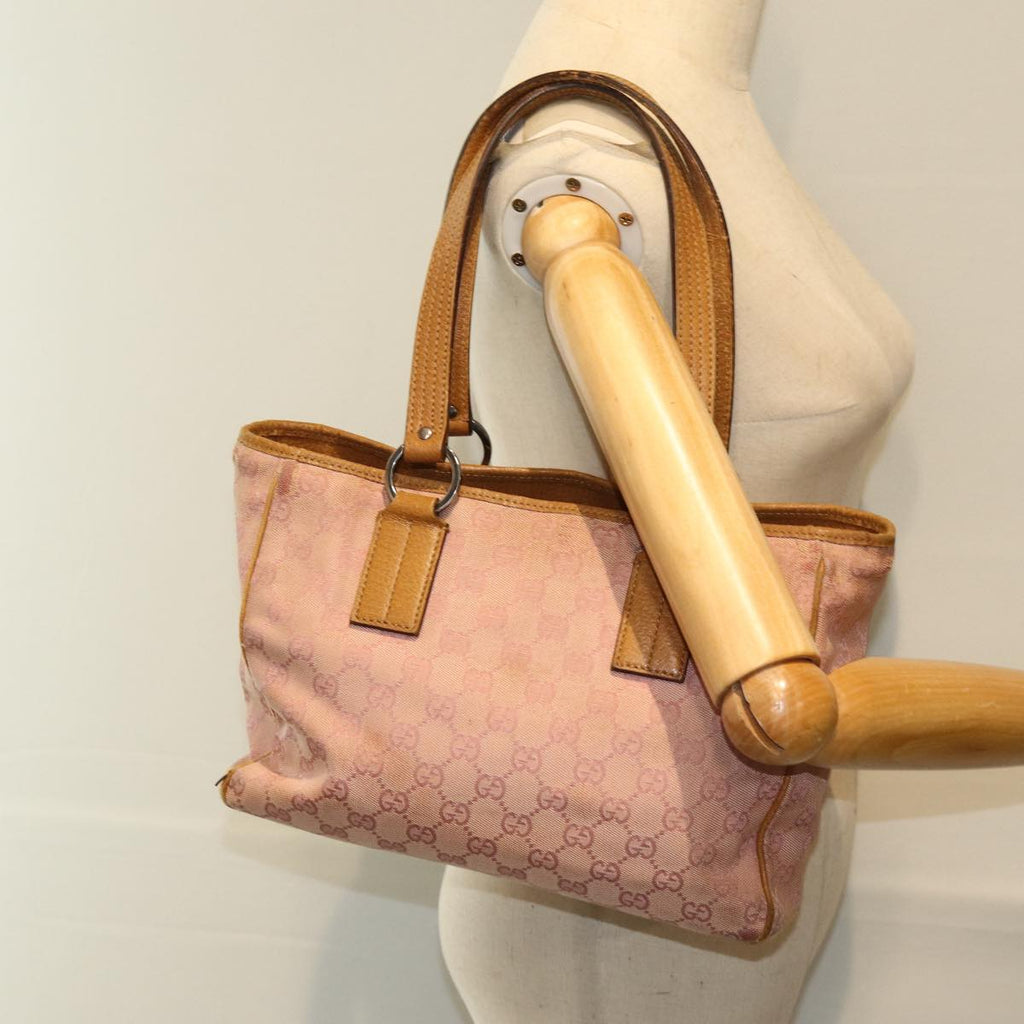 GUCCI GG Canvas Hand Bag Pink 113019 73607