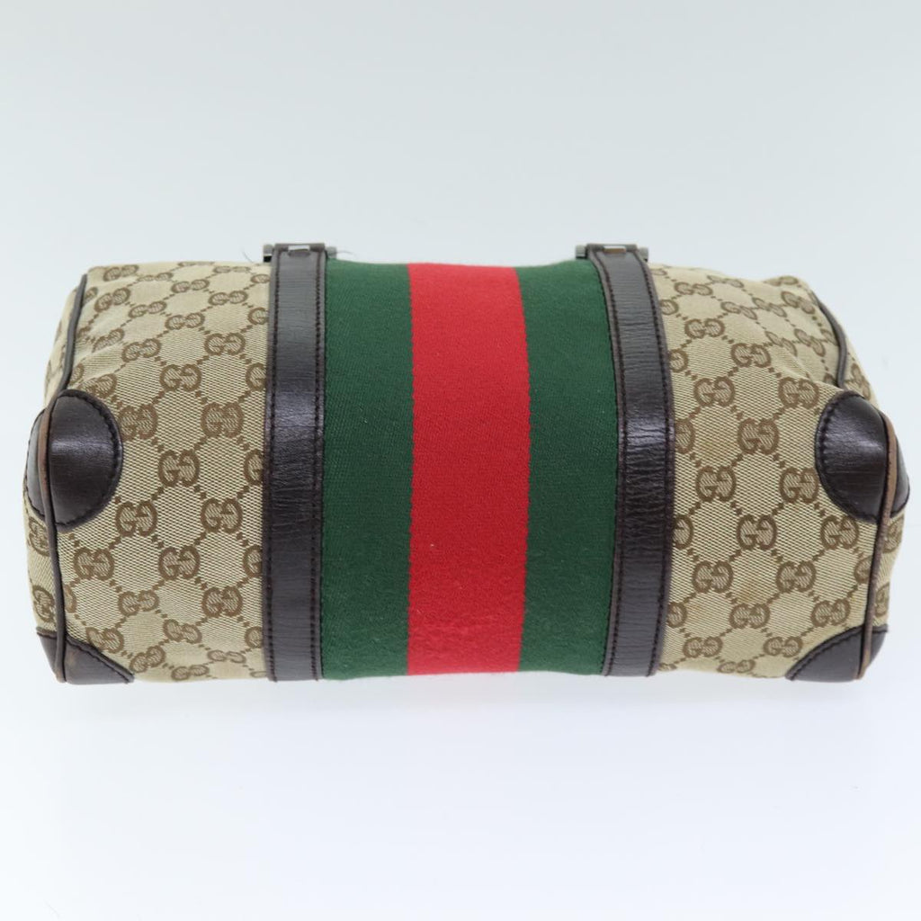 GUCCI GG Canvas Web Sherry Line Hand Bag Beige Red Green 30458 73608
