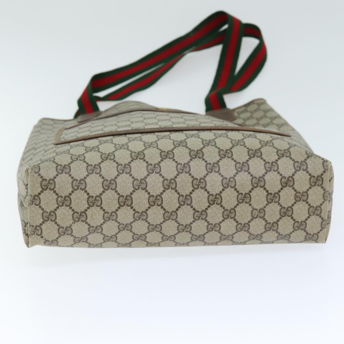 GUCCI GG Supreme Web Sherry Line Tote Bag Beige Red Green 39 02 003 73610