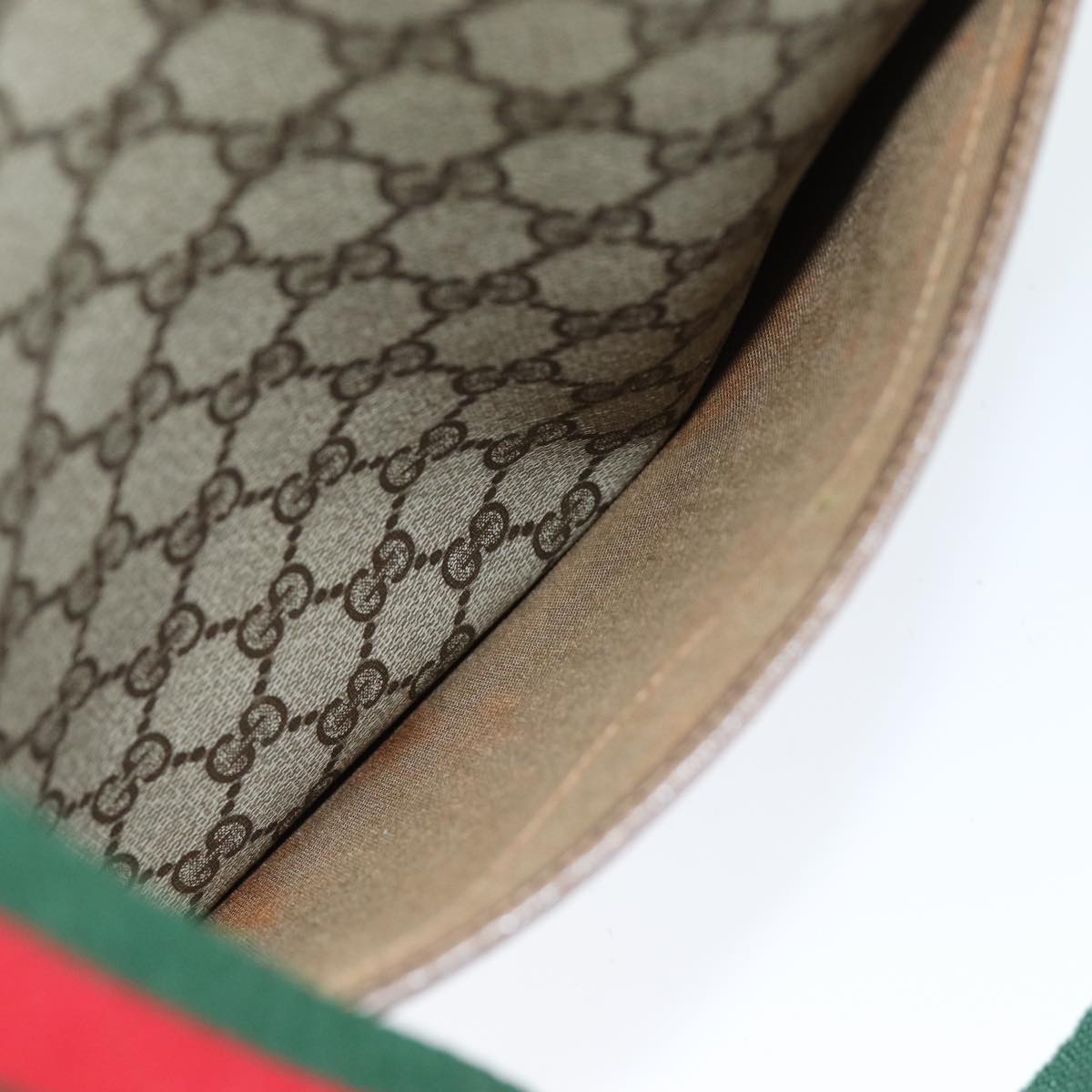 GUCCI GG Supreme Web Sherry Line Tote Bag Beige Red Green 39 02 003 73610