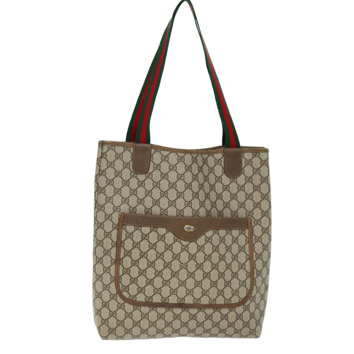GUCCI GG Supreme Web Sherry Line Tote Bag Beige Red Green 39 02 003 73610