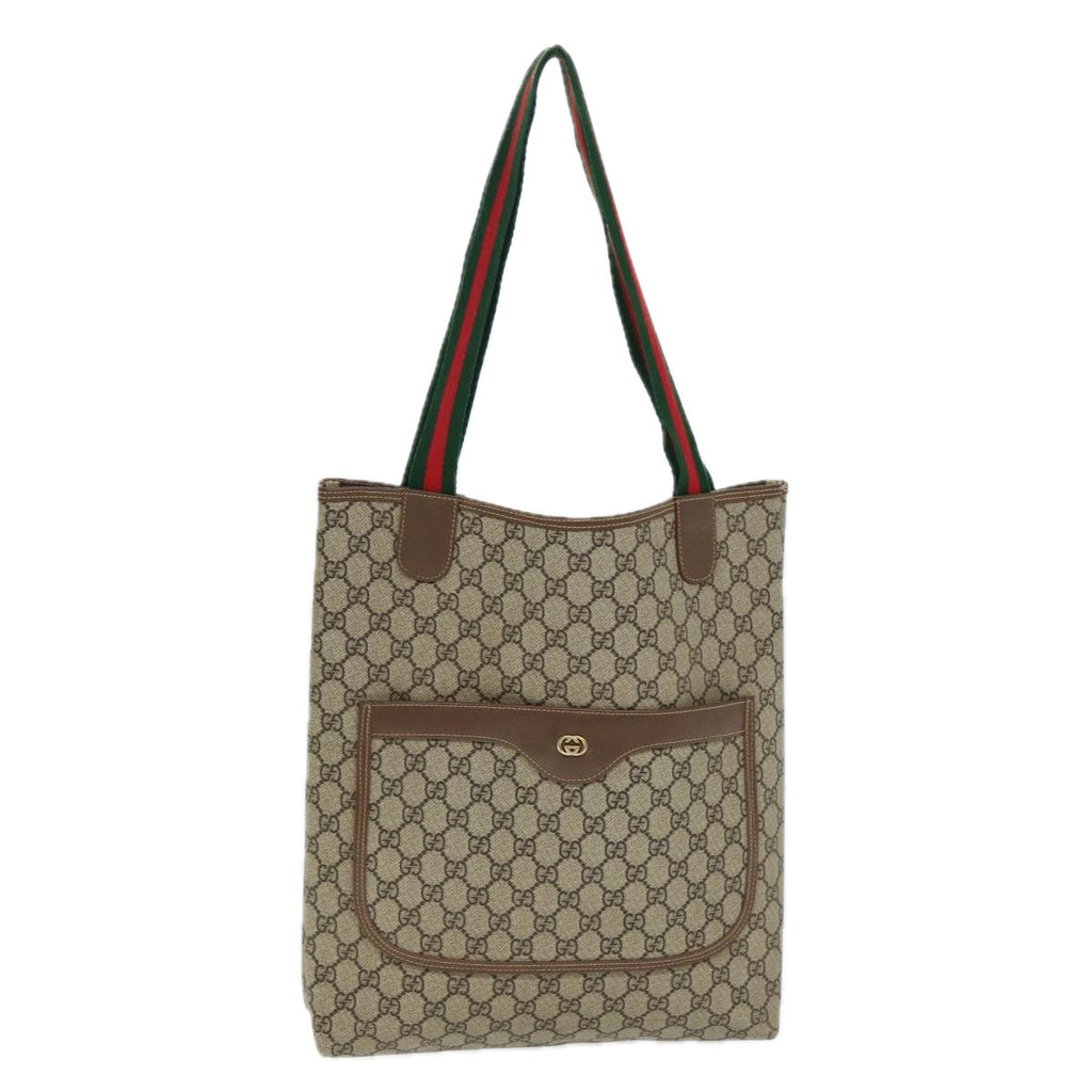 GUCCI GG Supreme Web Sherry Line Tote Bag Beige Red 002 58 6487 4023 73611