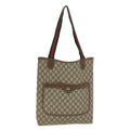 GUCCI GG Supreme Web Sherry Line Tote Bag Beige Red 002 58 6487 4023 73611