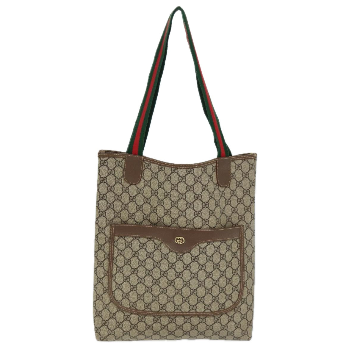 GUCCI GG Supreme Web Sherry Line Tote Bag Beige Red 002 58 6487 4023 73611