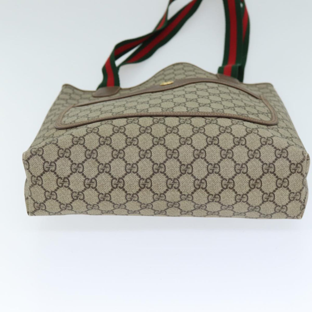 GUCCI GG Supreme Web Sherry Line Tote Bag Beige Red 002 58 6487 4023 73611