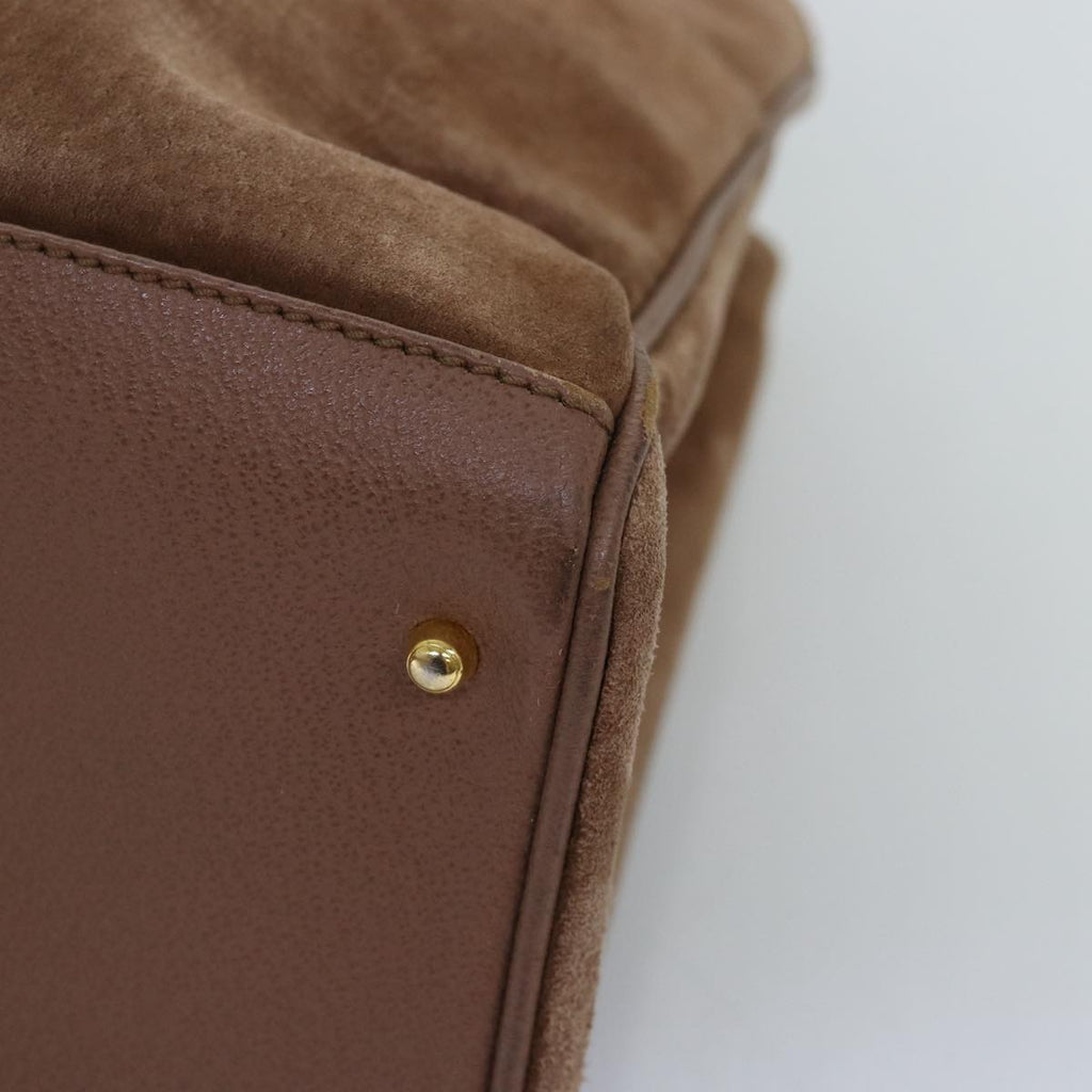 GUCCI Bamboo Hand Bag Suede 2way Brown 002 123 0322 73613
