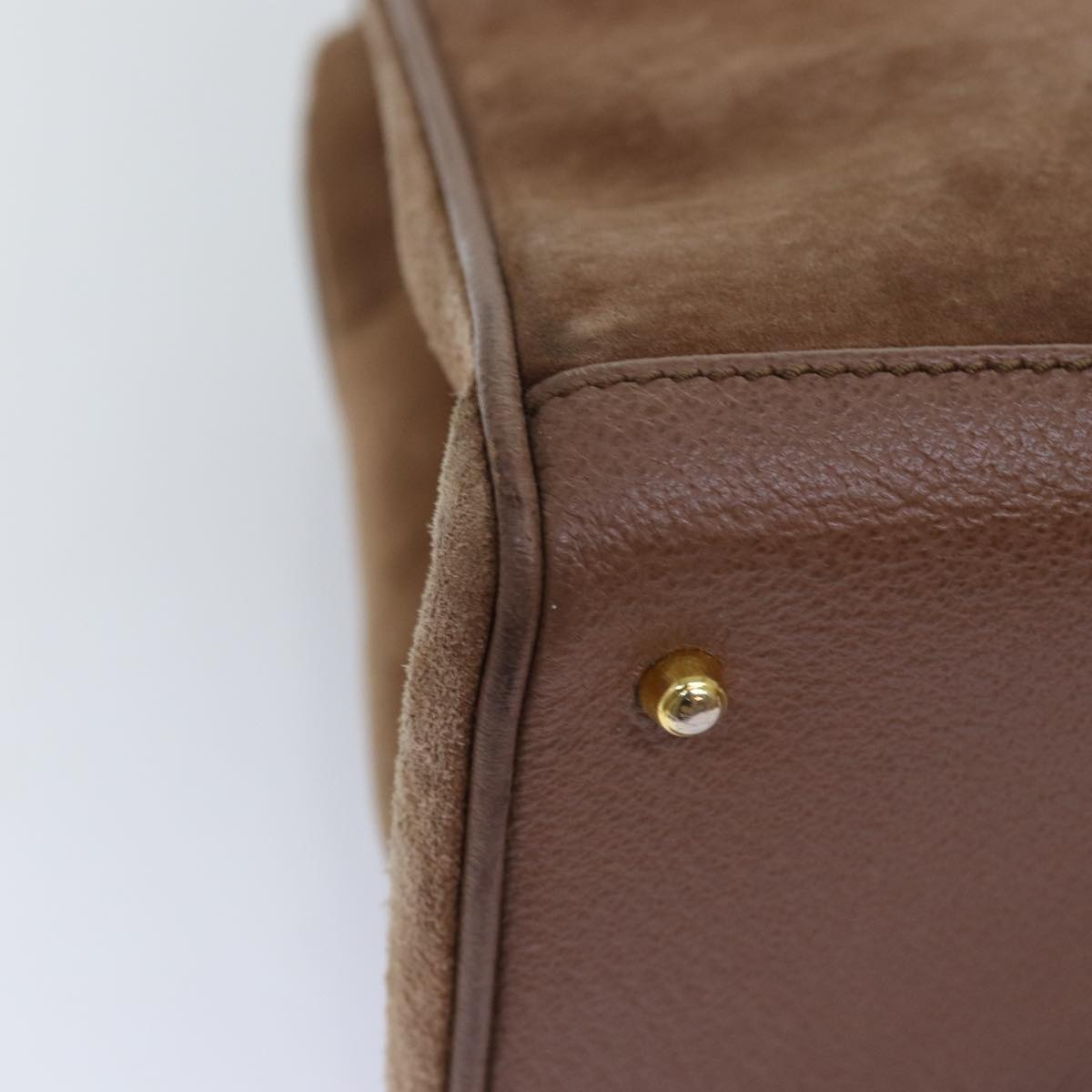 GUCCI Bamboo Hand Bag Suede 2way Brown 002 123 0322 73613