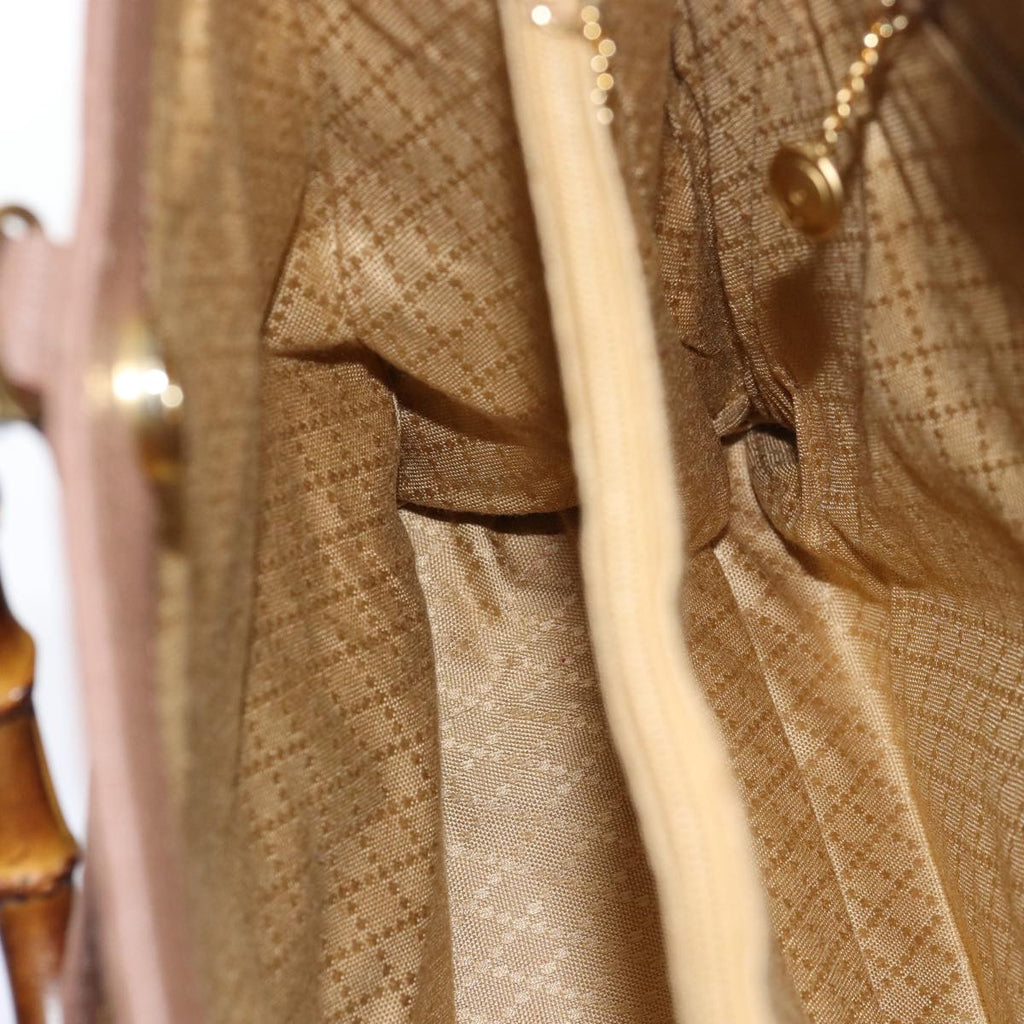 GUCCI Bamboo Hand Bag Suede 2way Brown 002 123 0322 73613