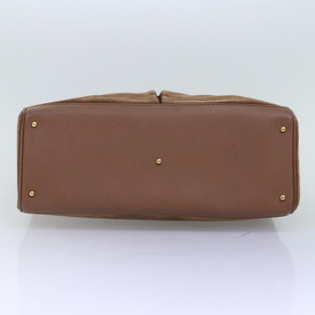 GUCCI Bamboo Hand Bag Suede 2way Brown 002 123 0322 73613