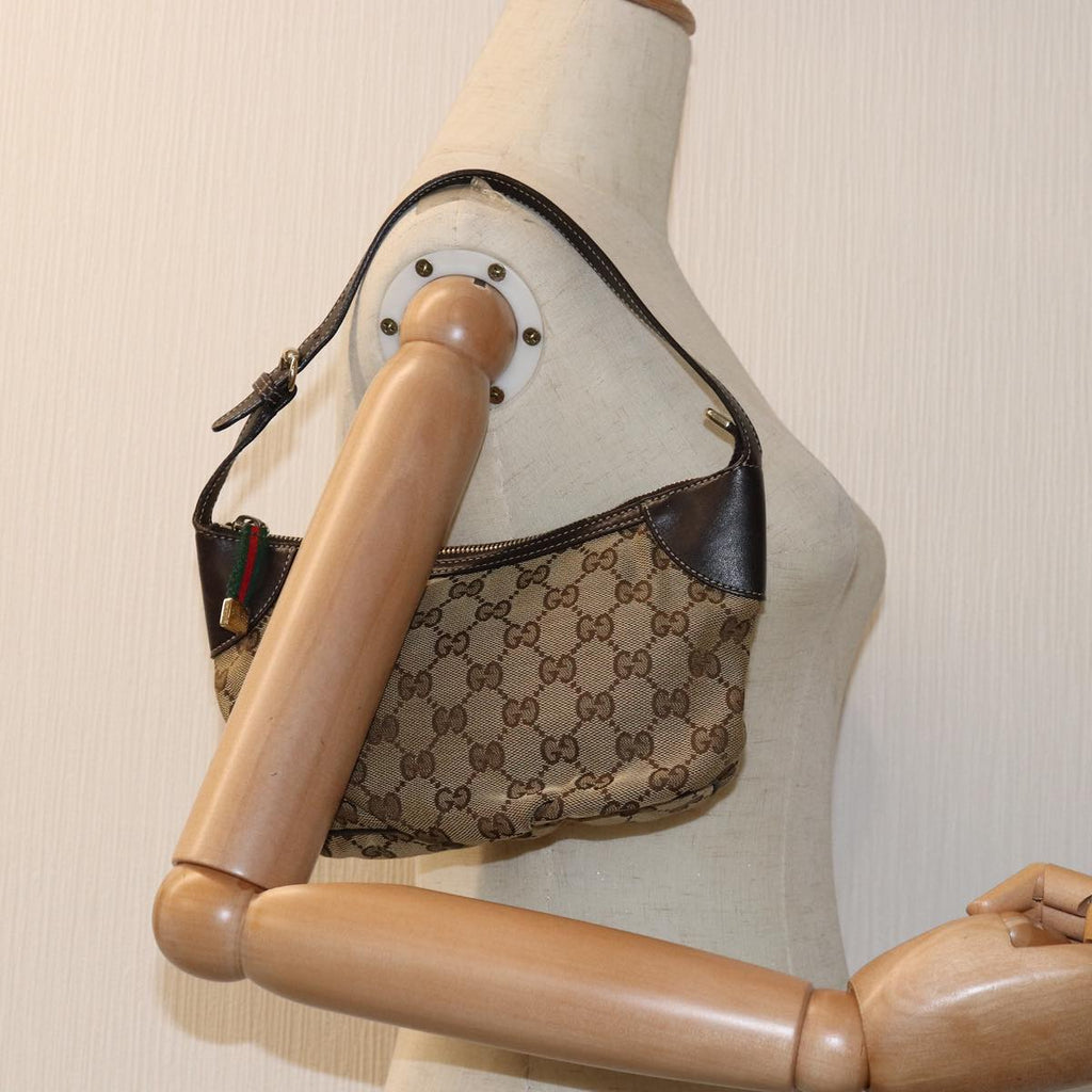 GUCCI GG Canvas Shoulder Pouch Beige 224093 73651