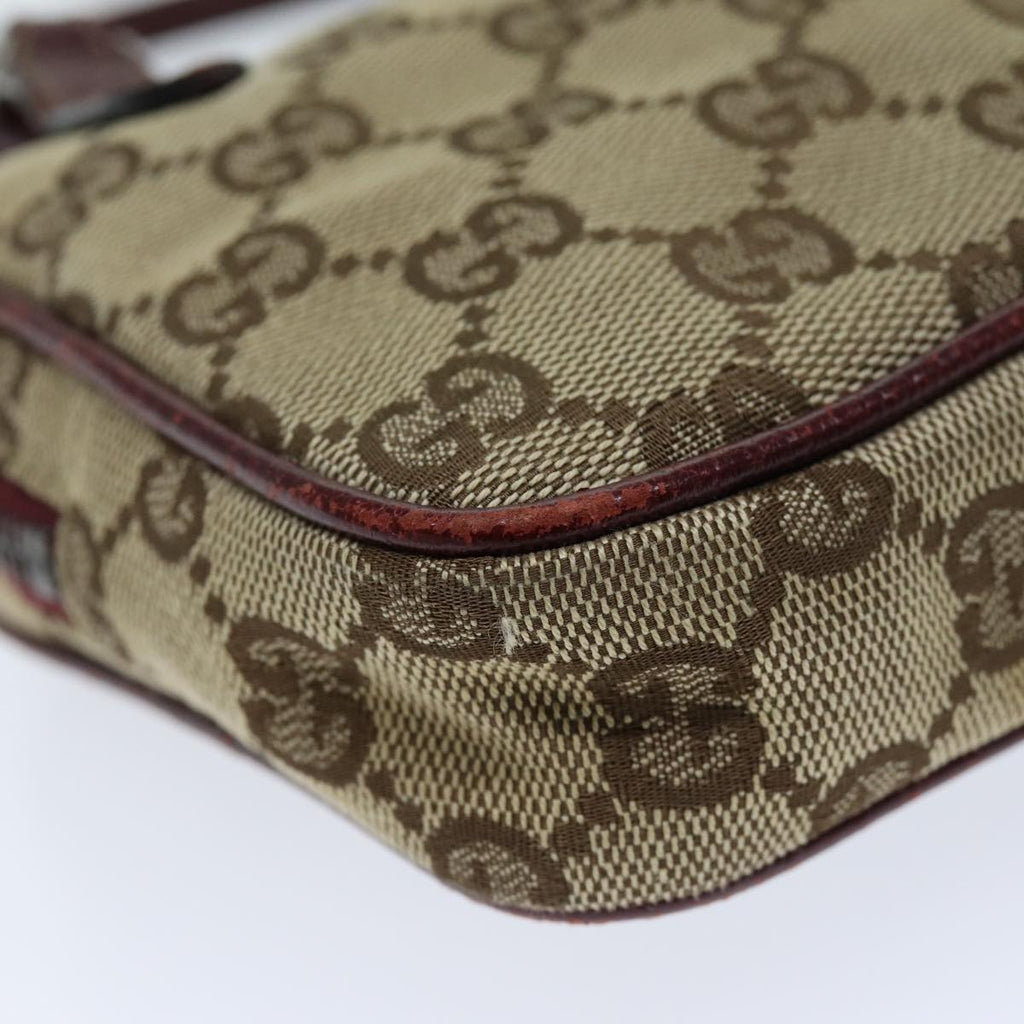 GUCCI GG Canvas Shoulder Pouch Beige 120975 73652