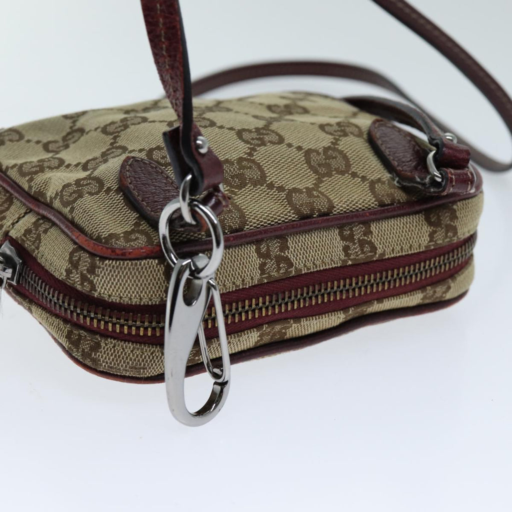 GUCCI GG Canvas Shoulder Pouch Beige 120975 73652