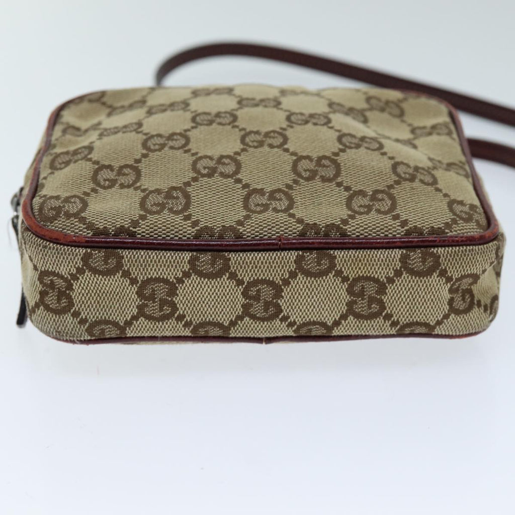 GUCCI GG Canvas Shoulder Pouch Beige 120975 73652