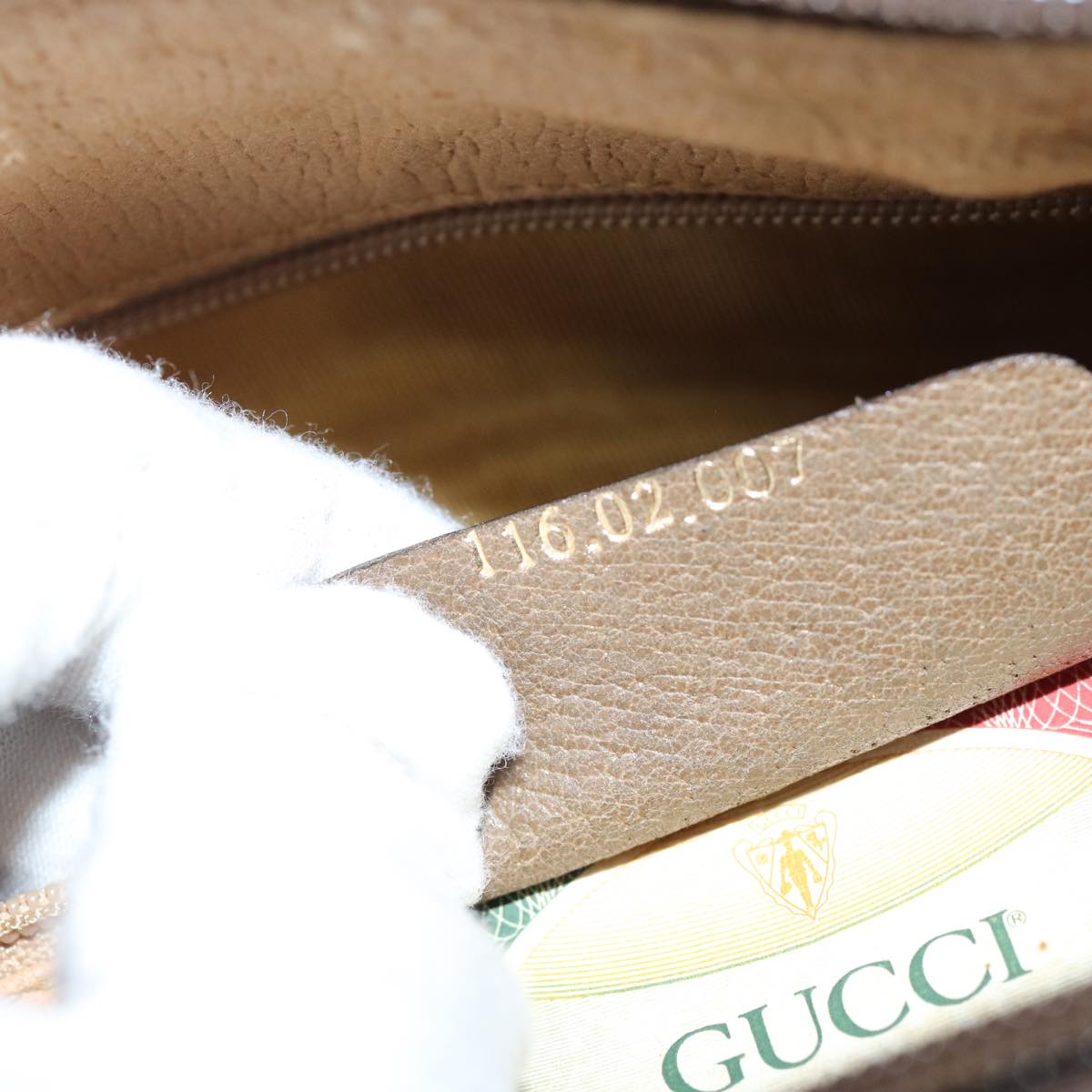 GUCCI GG Supreme Web Sherry Line Hand Bag Beige Red Green 116 02 007 73724