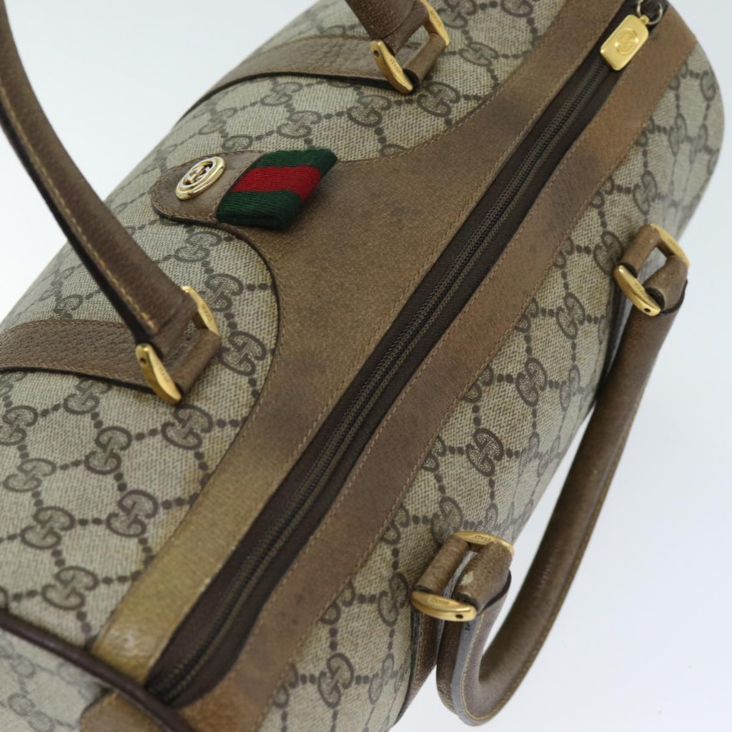 GUCCI GG Supreme Web Sherry Line Hand Bag Beige Red Green 116 02 007 73724