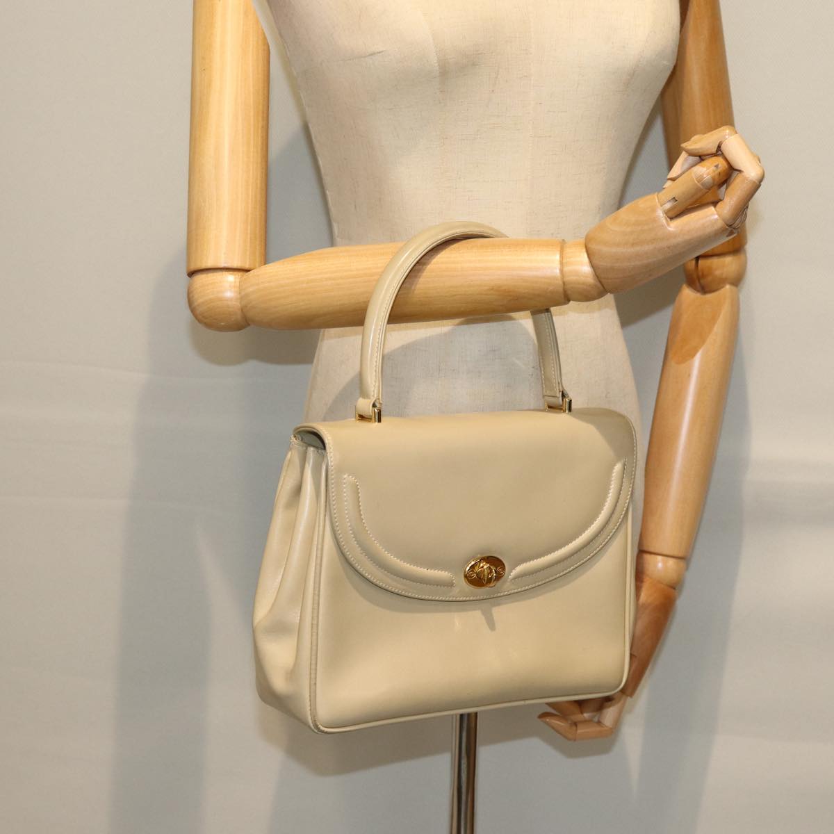 GUCCI Hand Bag Leather Beige 000 110 0092 73730