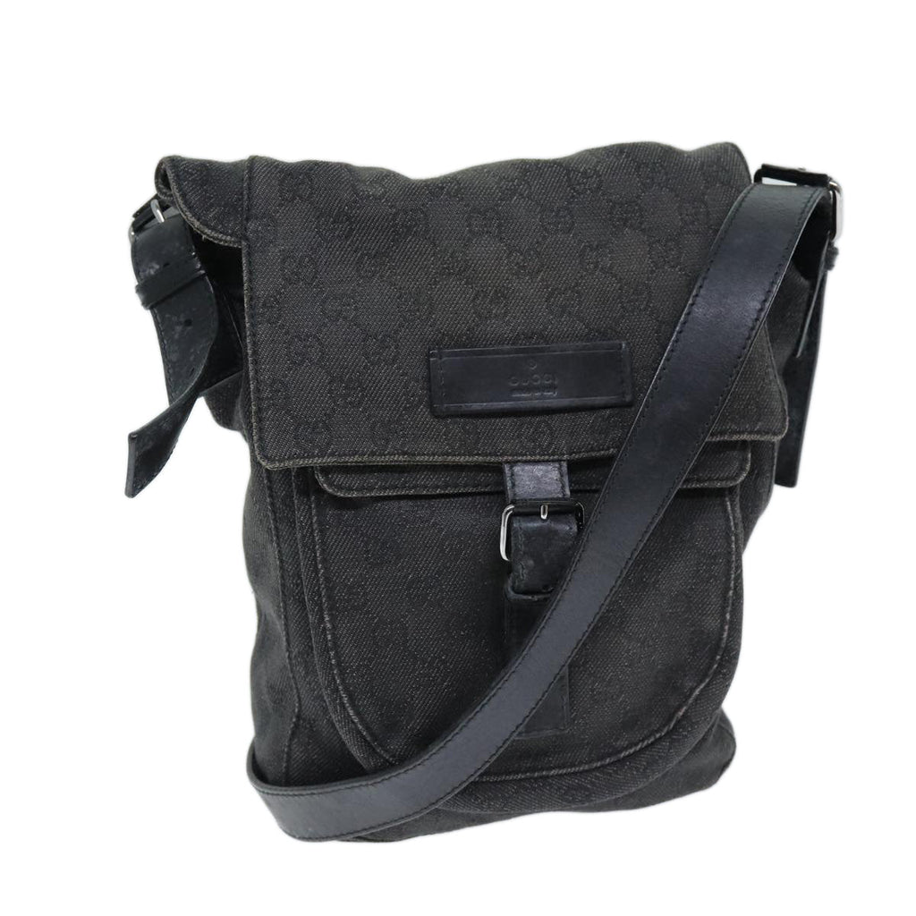 GUCCI GG Canvas Shoulder Bag Gray 101654 73733